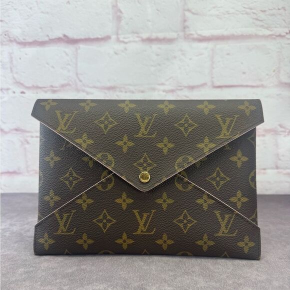 Louis Vuitton Kirigami Brown Ballerine Pink Large Monogram Clutch - Picture 1 of 9